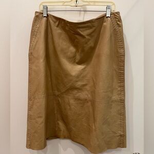 Banana Republic Camel Leather Skirt